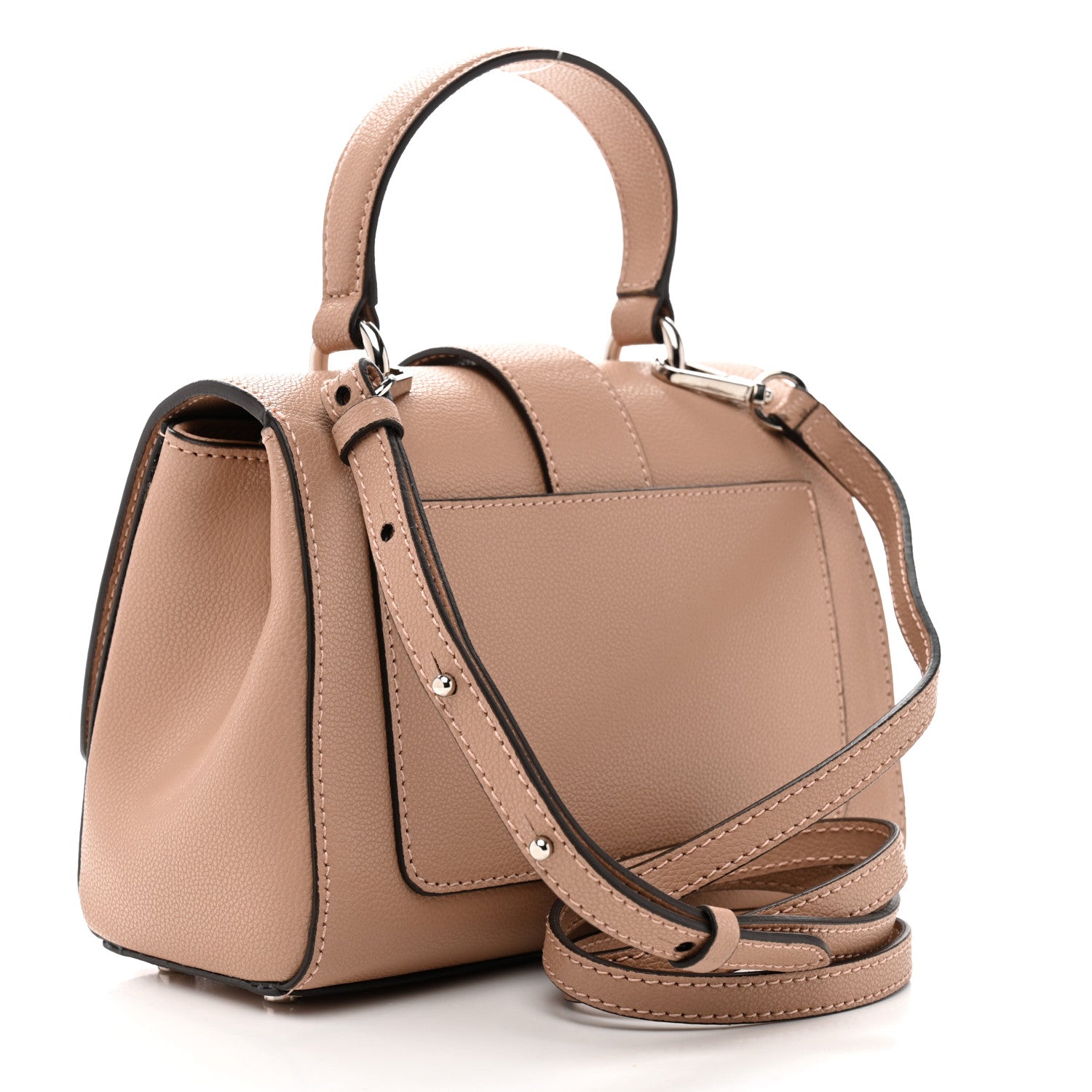 Calfskin Crystal Small Cheri Top Handle Bag  Powder Pink