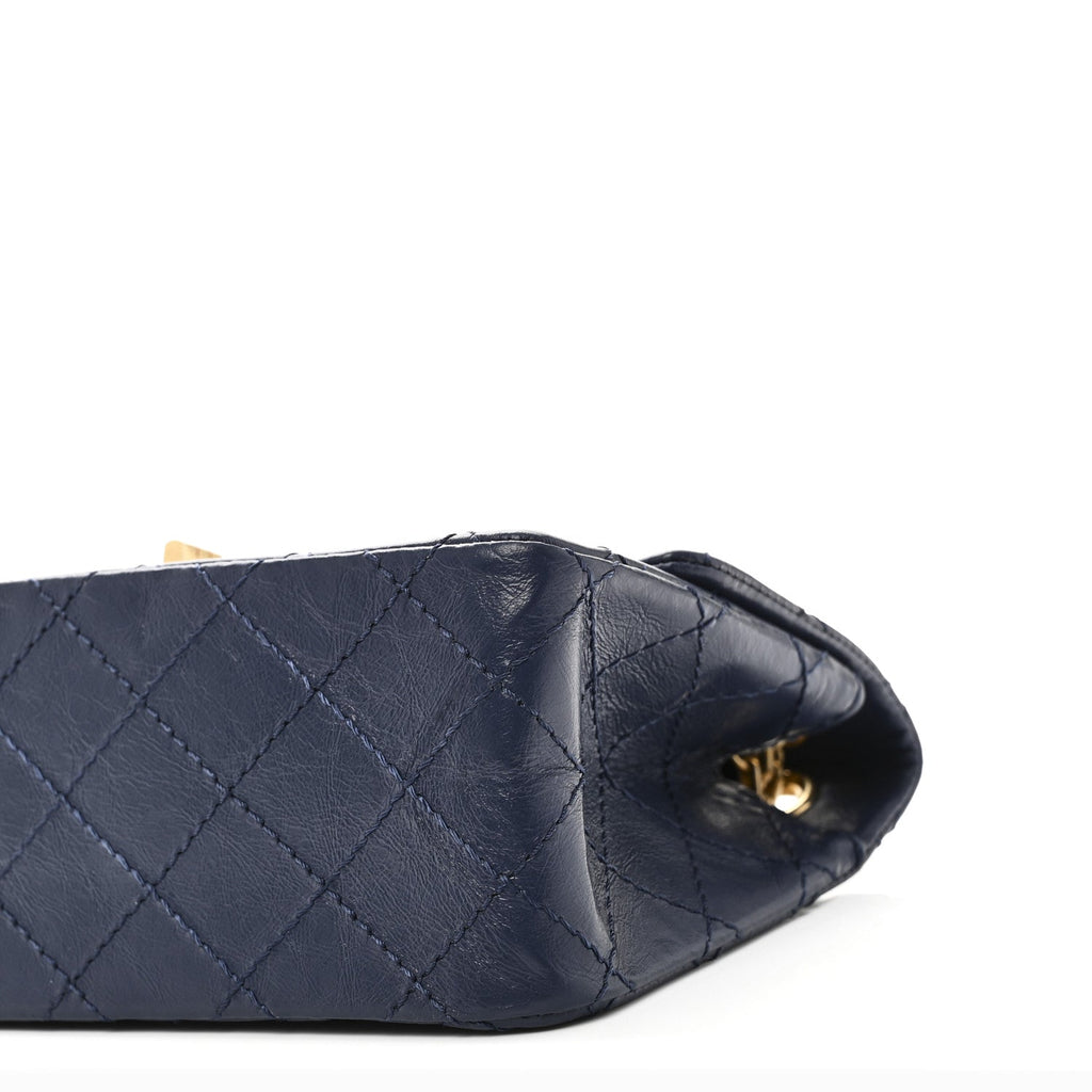 Aged Calfskin Quilted 2.55 Reissue Mini Flap Navy