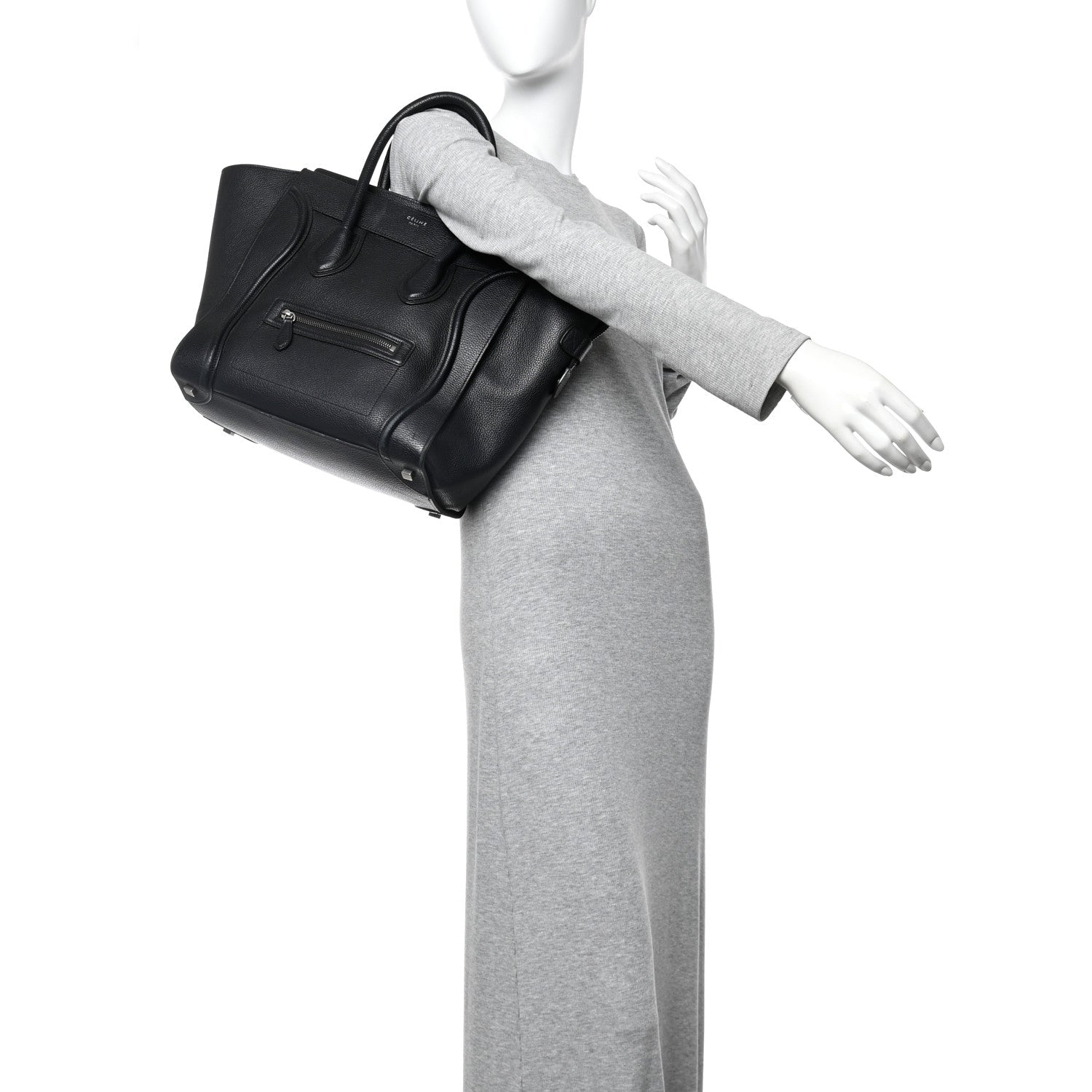 Drummed Calfskin Mini Luggage Black
