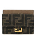 Fabric Jacquard FF 1974 Fold Over  Holder Wallet Tobacco Moro