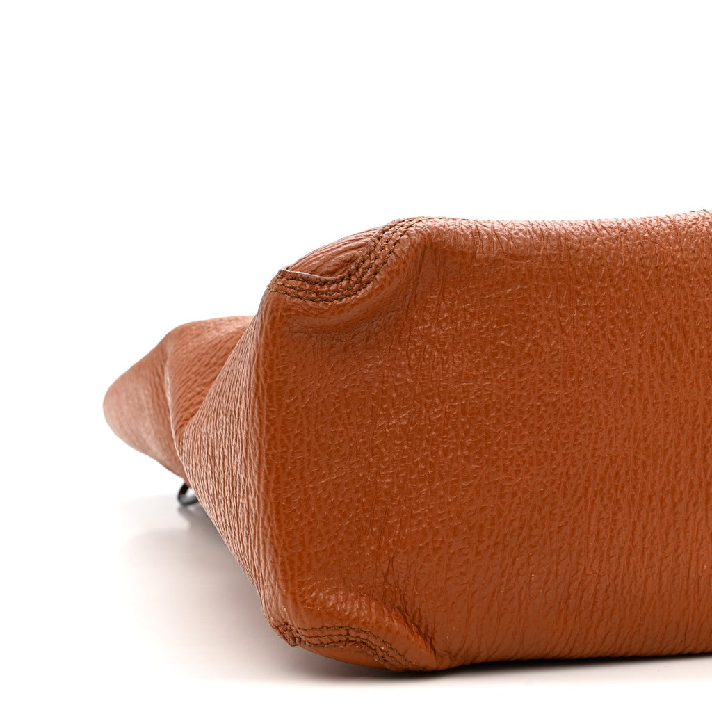Textured Calfskin Large Pashli Satchel Amber