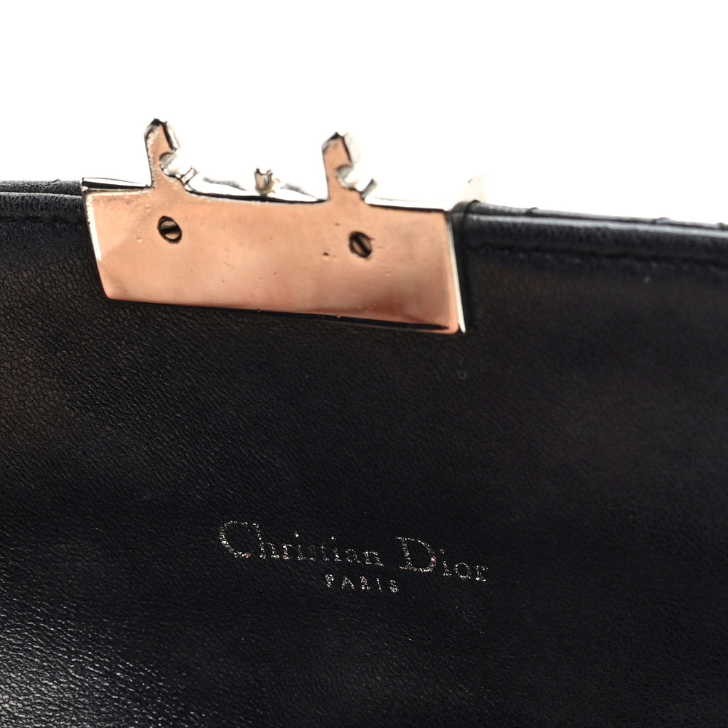 Lambskin Cannage Miss Dior Promenade Pouch Black