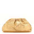 Metallic Crinkled Lambskin The Pouch Oversized Clutch Oro