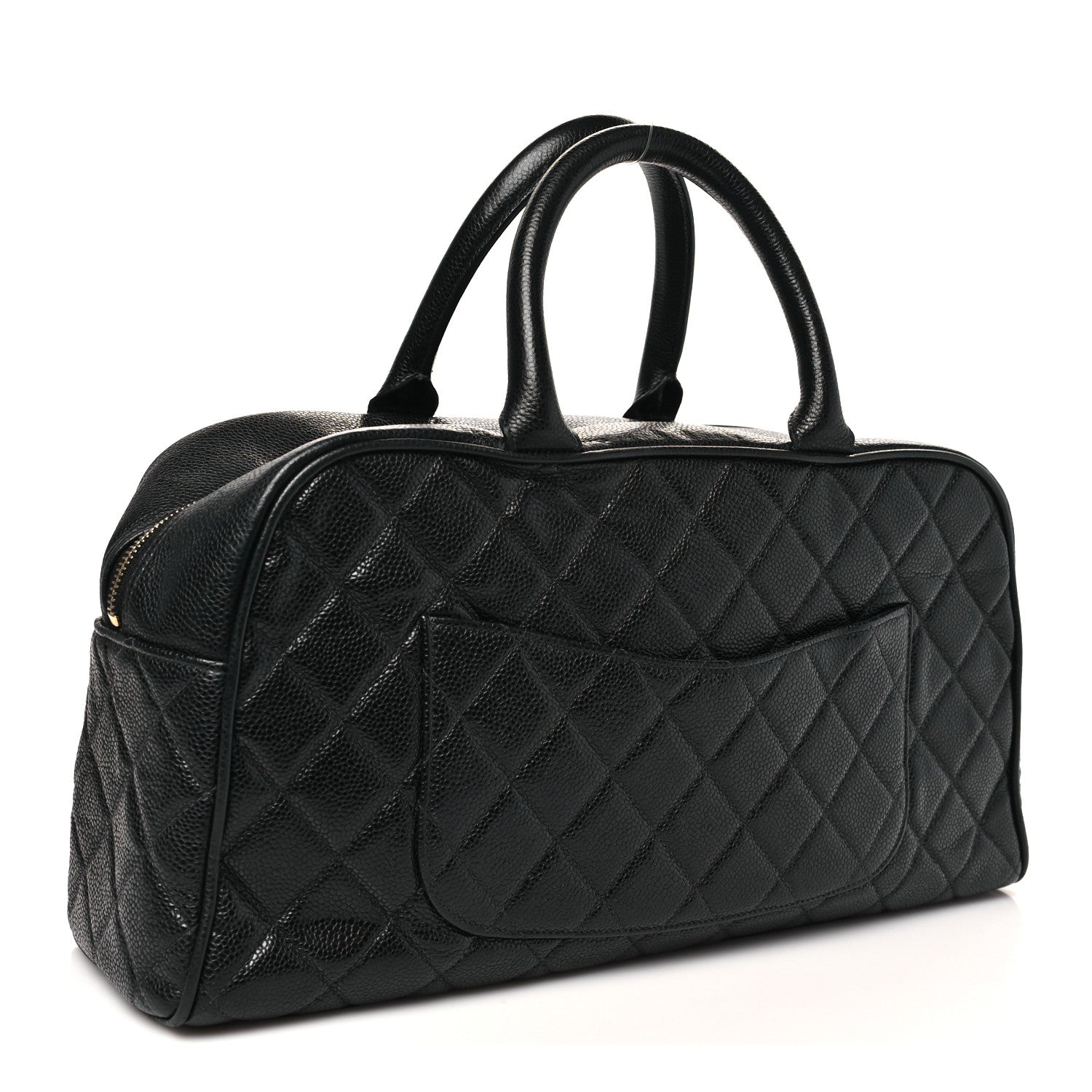 Caviar Quilted Large Bowler Black