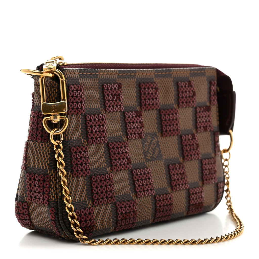Damier Paillettes Mini Pochette Accessories Red