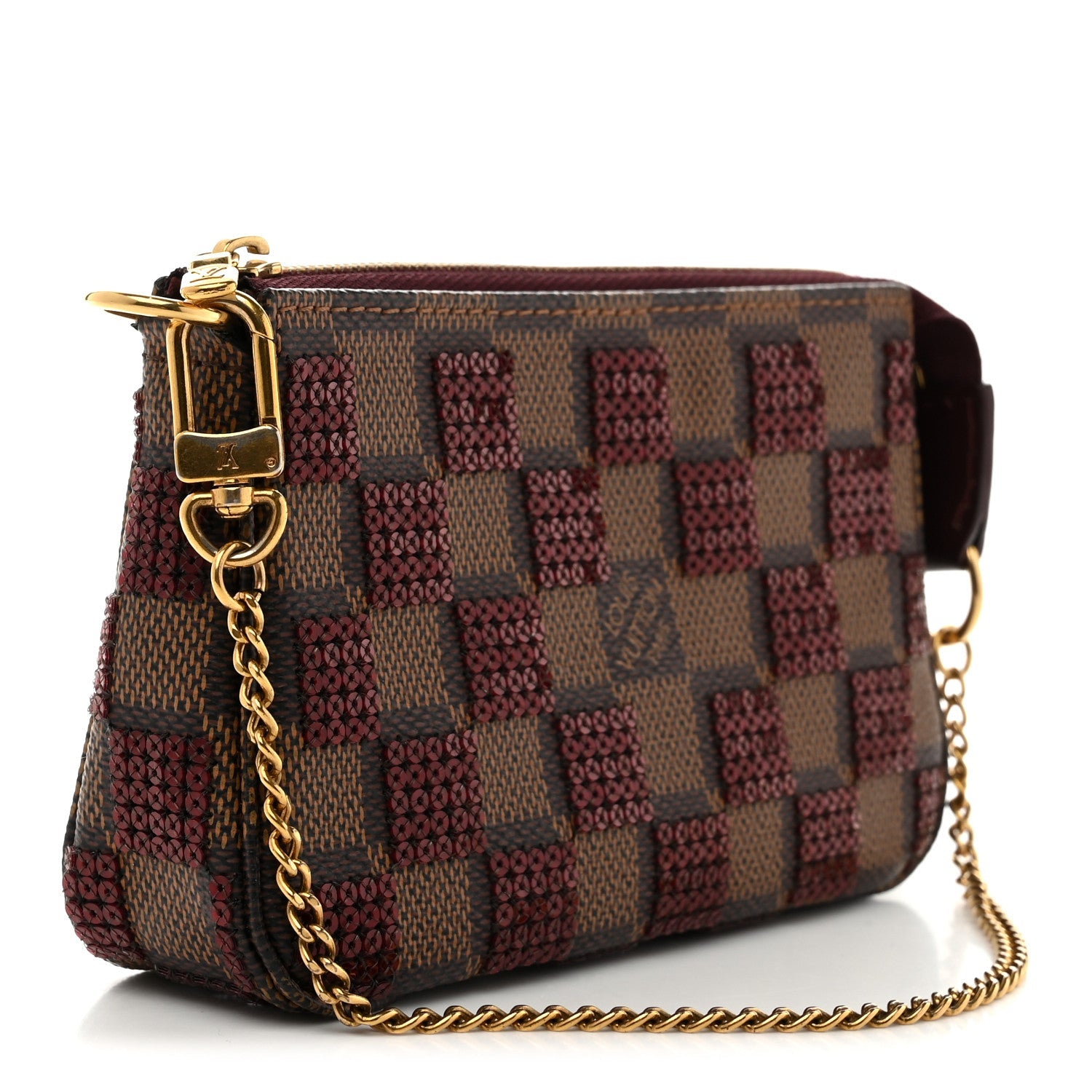 Damier Paillettes Mini Pochette Accessories Red