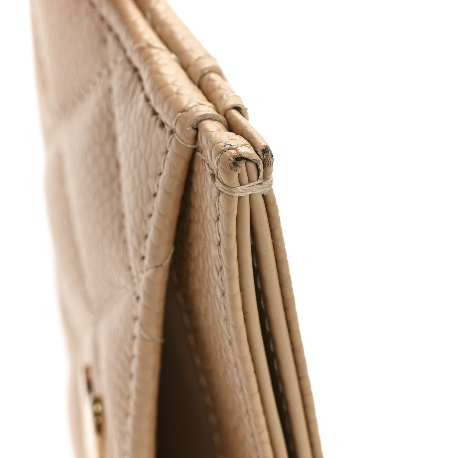 Caviar Quilted  Holder Beige