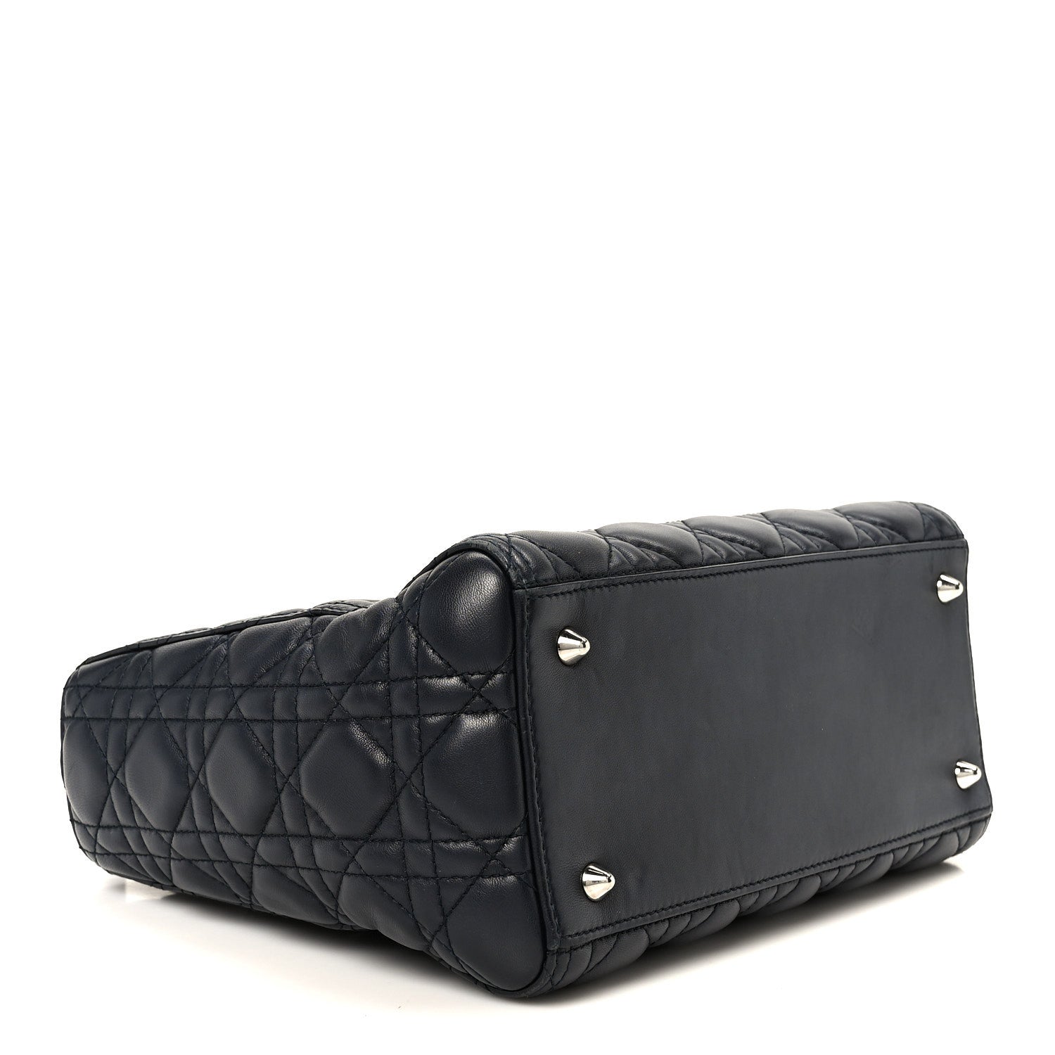 Lambskin Cannage Medium Lady Dior Navy Blue