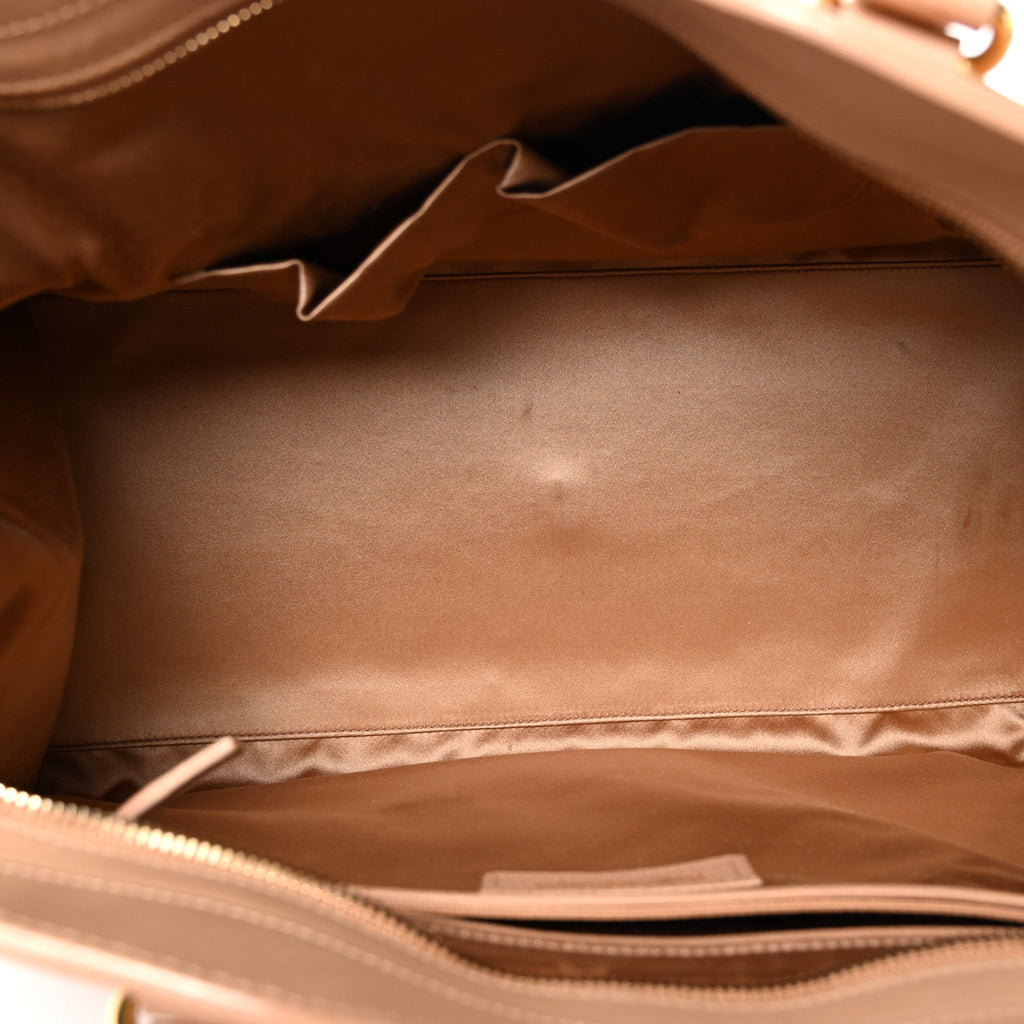 Textured Calfskin Large Cabas ChYc Beige