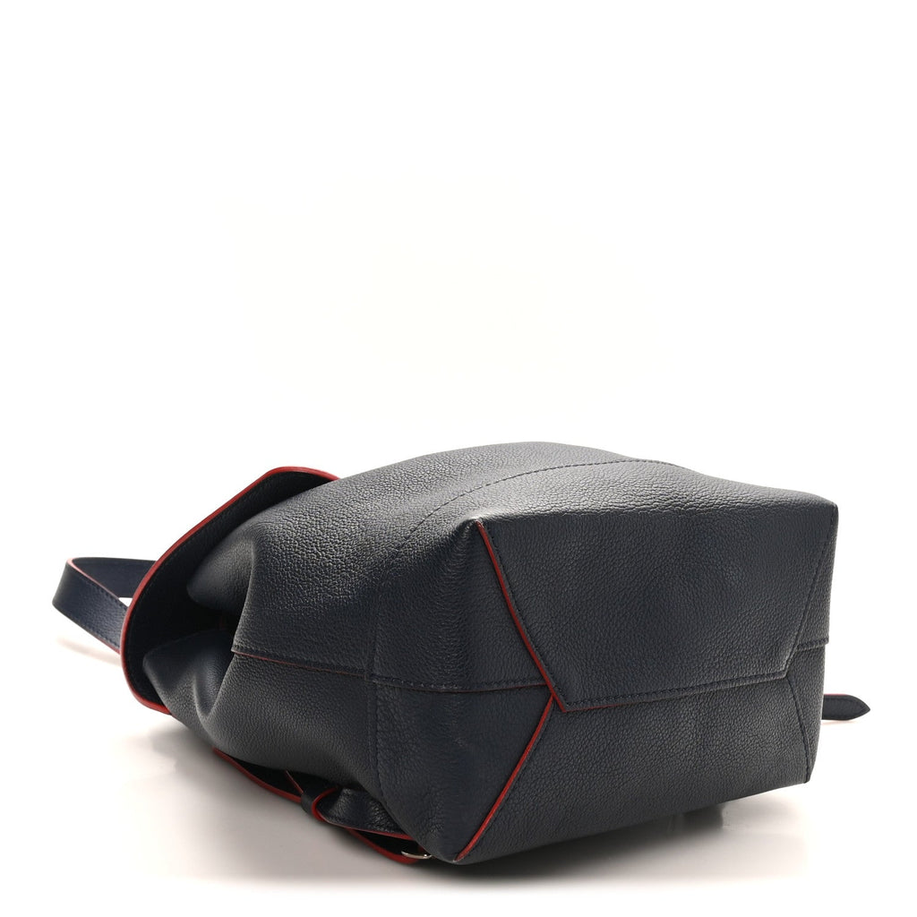 Soft Calfskin Lockme Backpack Marine Rouge
