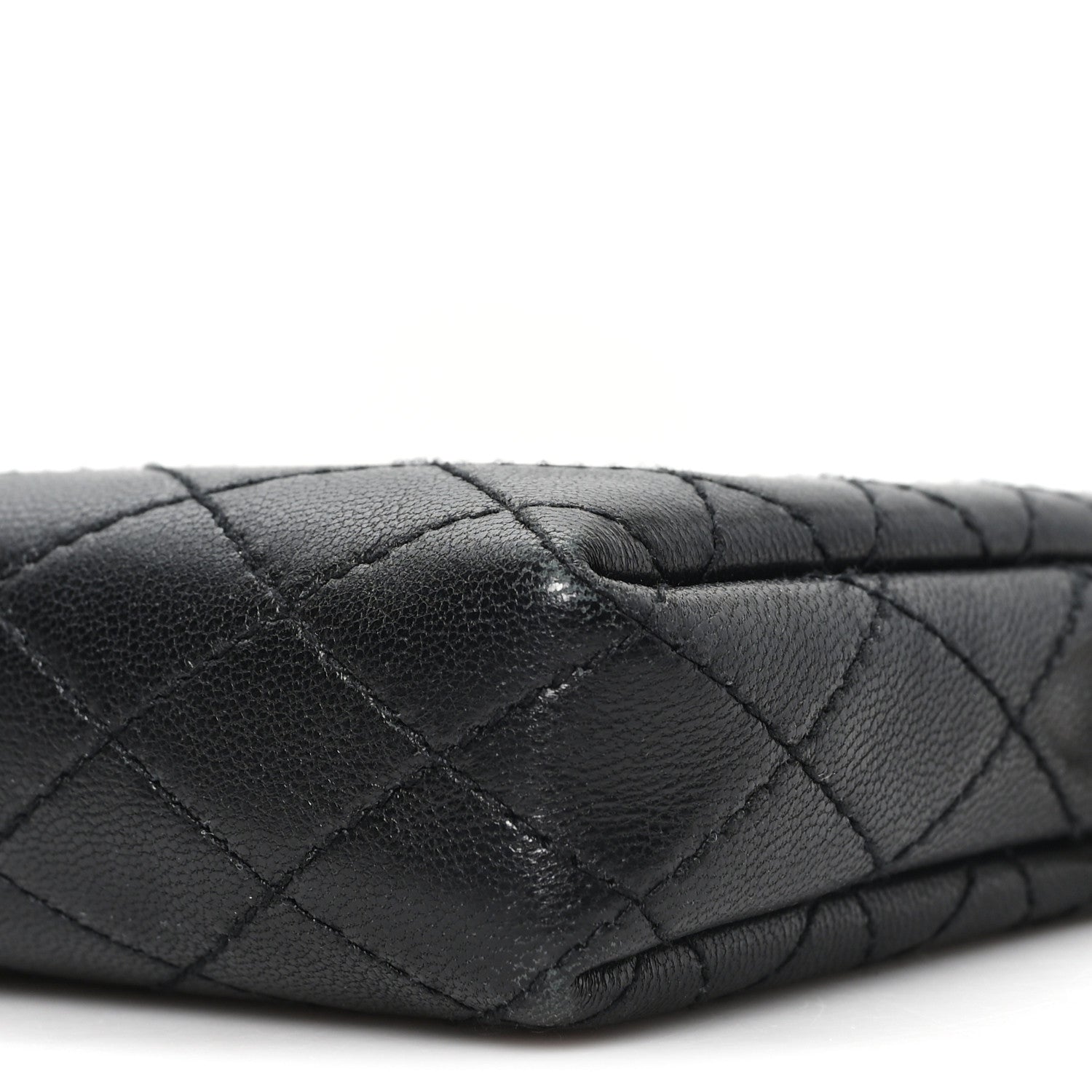 Lambskin Quilted Gaby Zipped Pouch Black