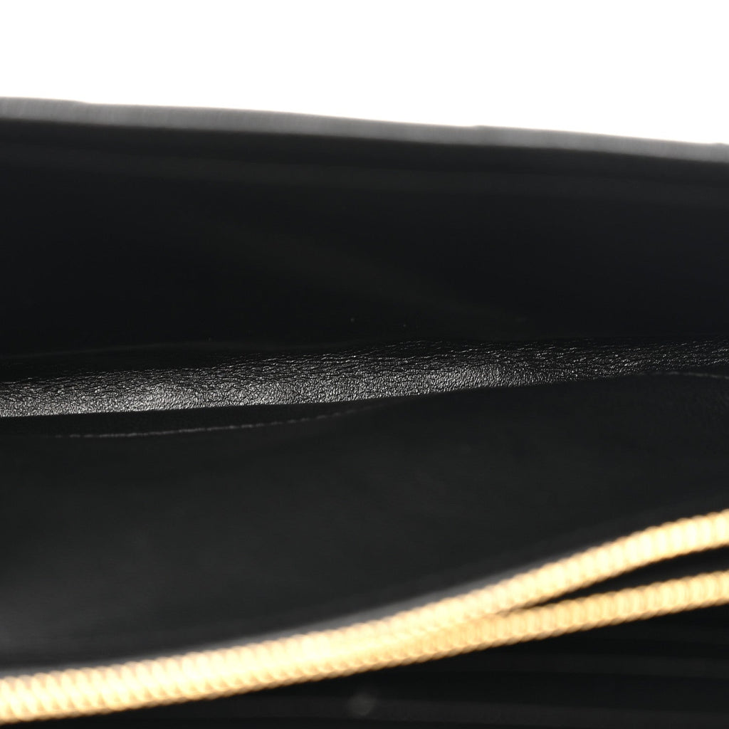 Grain De Poudre Matelasse Chevron Monogram Chain Wallet Black