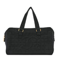 Jersey Square Quilted Bowler Black