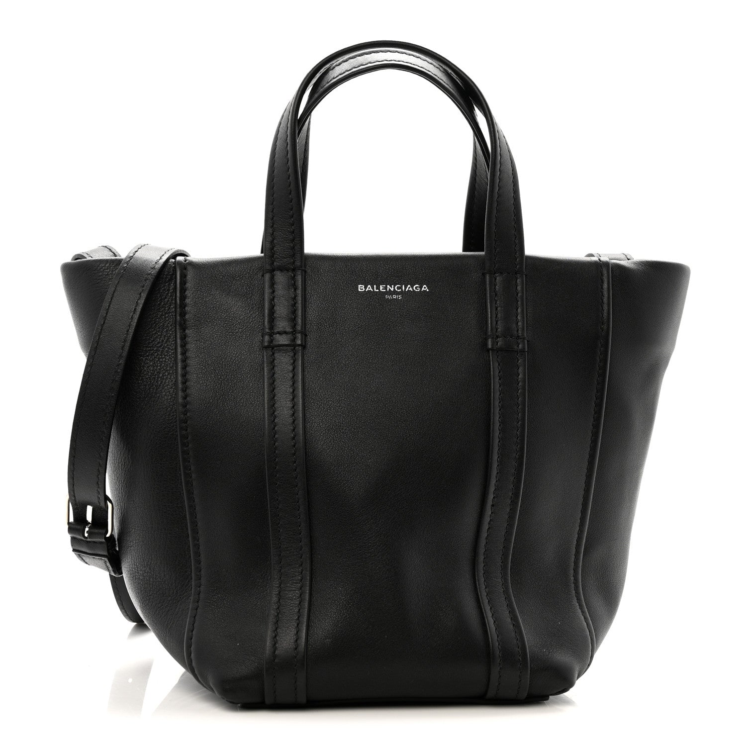 Calfskin XS Laundry Cabas Tote Black