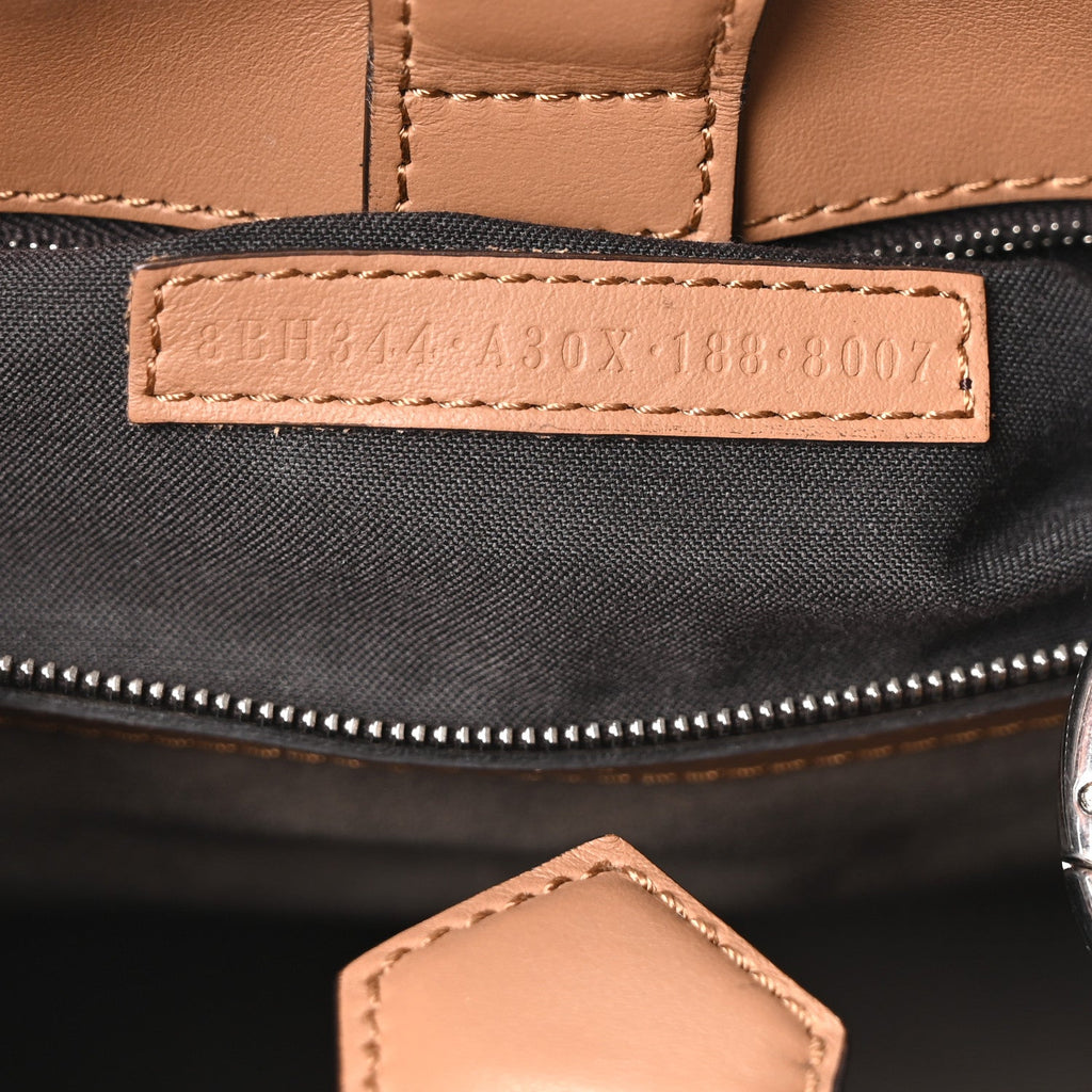 Vitello Century F is Fendi Whipstitch Threads FF Embossed Small Runaway Satchel Tobacco Orzo