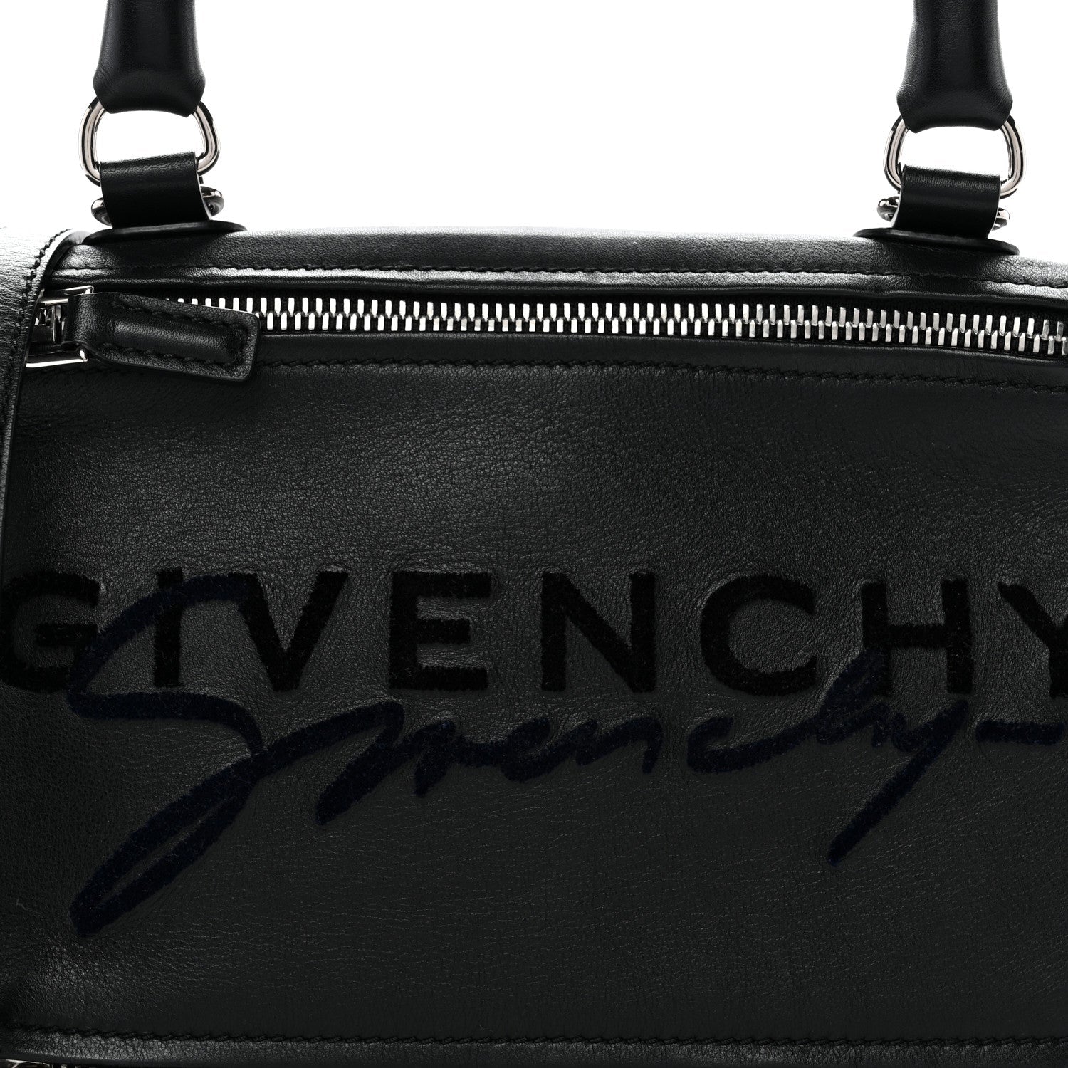 Sugar Goatskin Velvet Logo Small Pandora Black