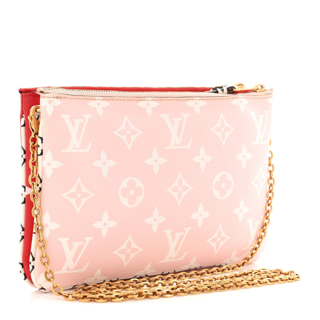 Monogram Giant Double Zip Pochette Rouge