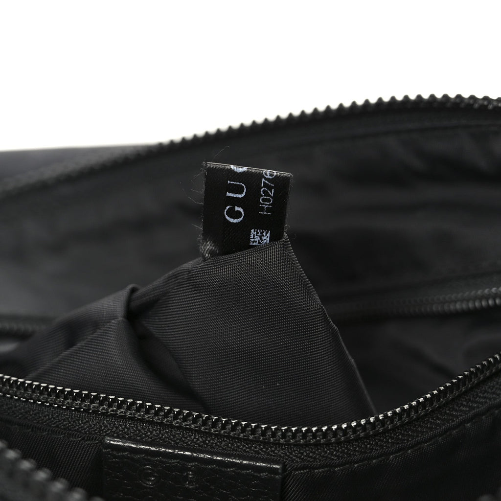 Nylon Monogram Dollar Calfskin Flat Messenger Bag Black