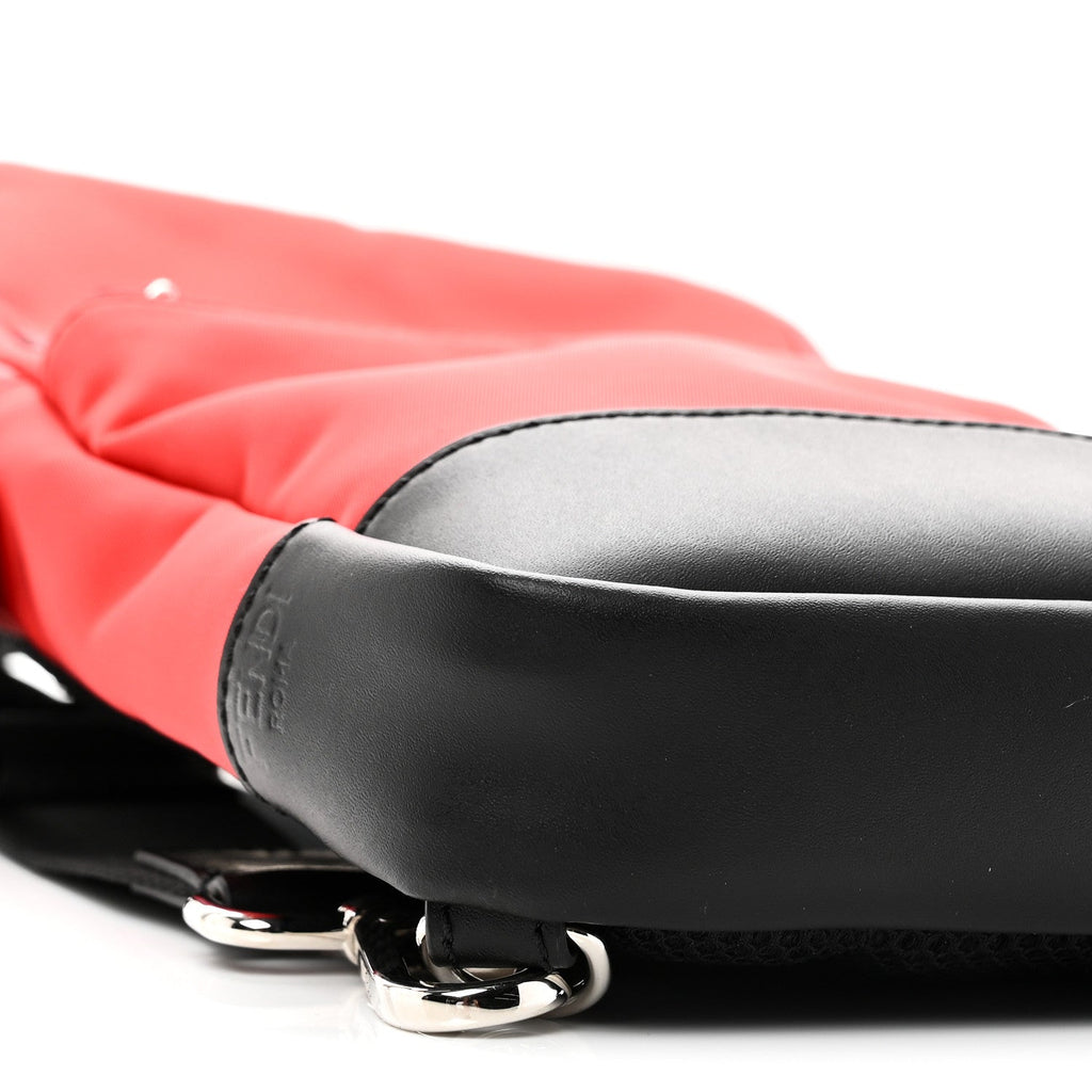 Nylon Vitello Liberty Monster Eyes Sling Bag Red Black