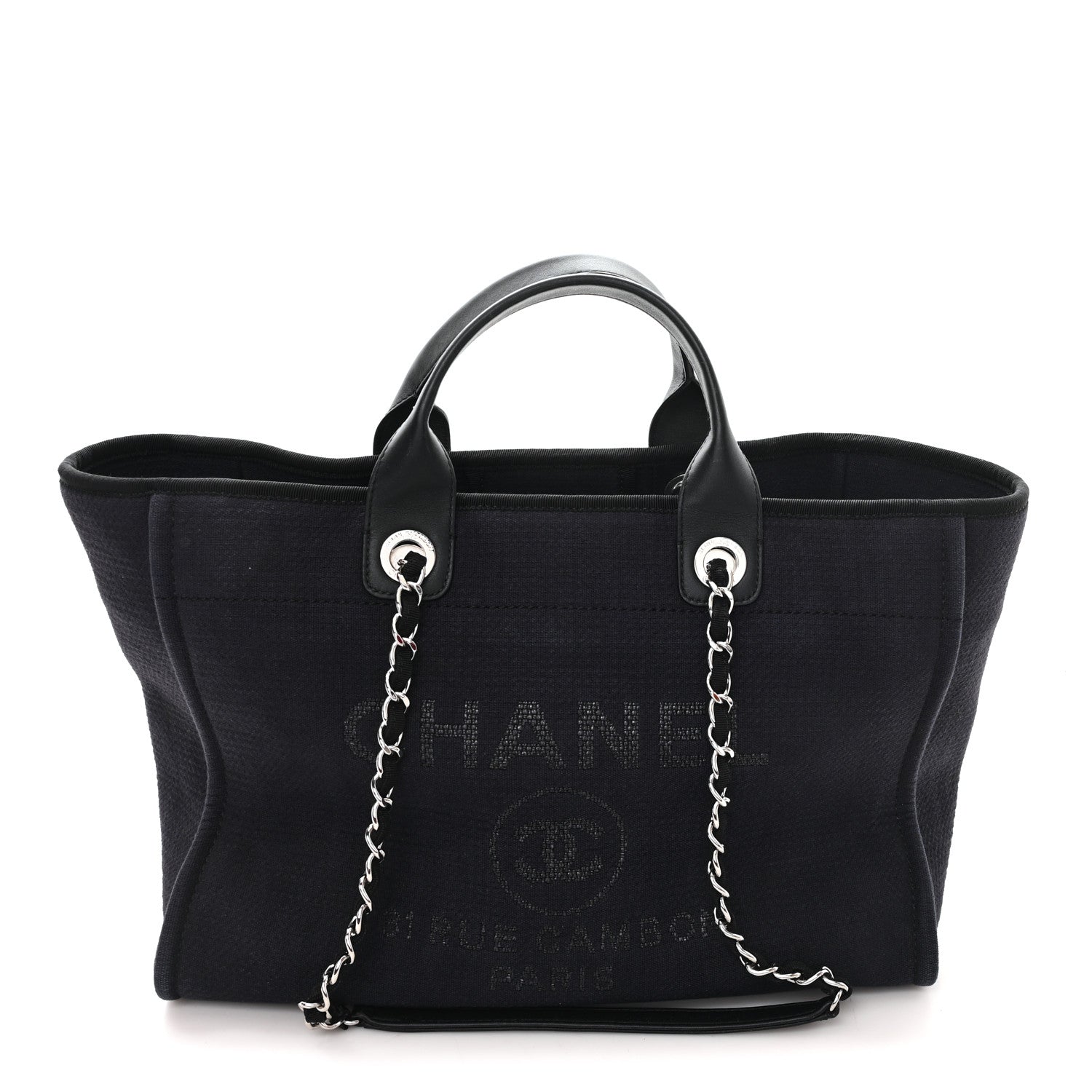 Mixed Fibers Medium Deauville Tote Navy Blue