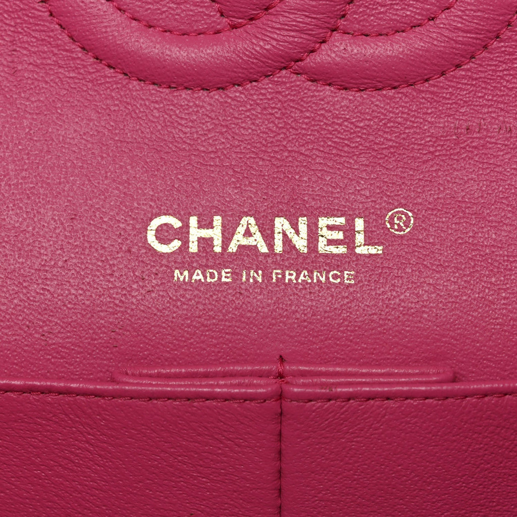 Lambskin Quilted Medium Double Flap Pink