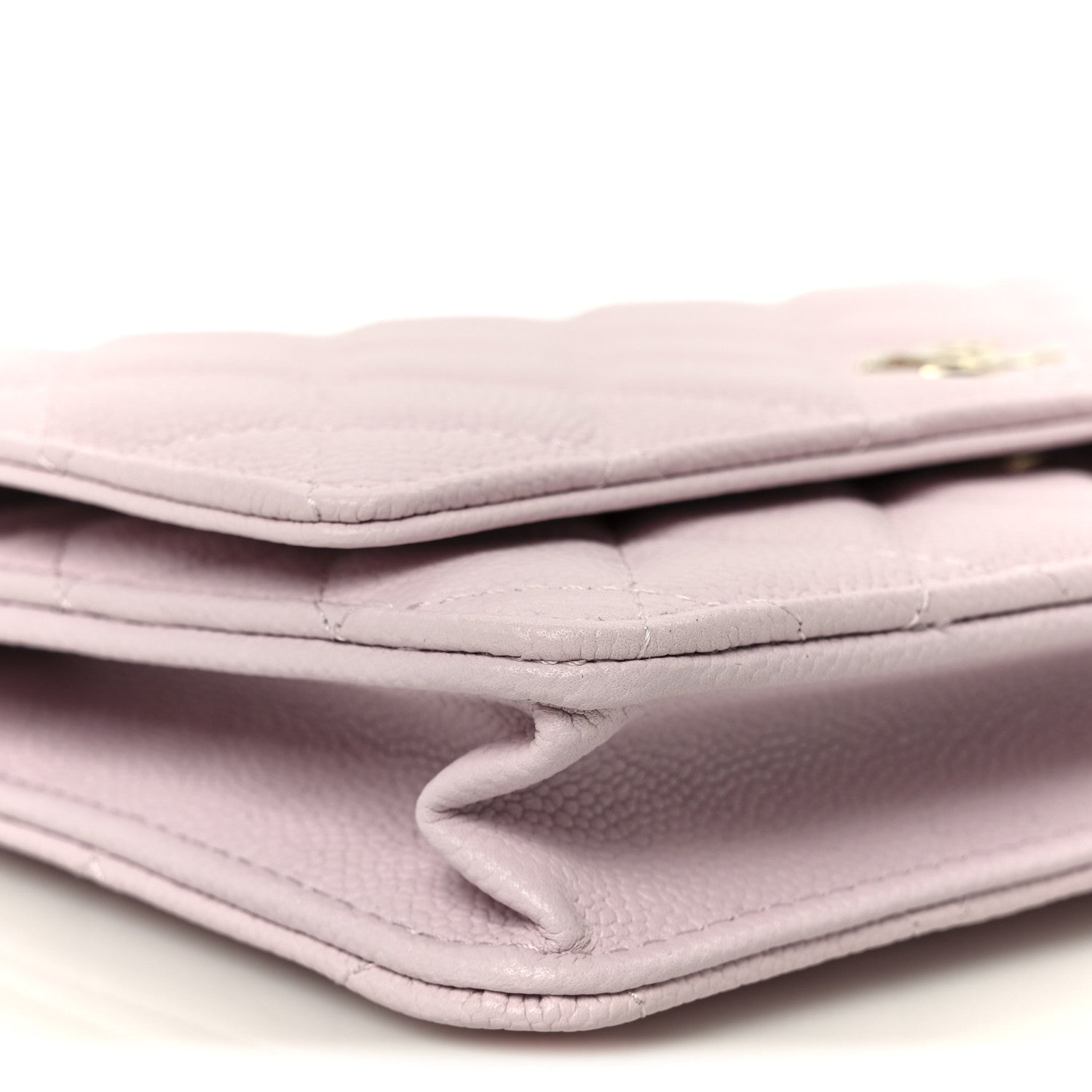 Caviar Quilted Tiny CC Wallet On Chain WOC Light Pink