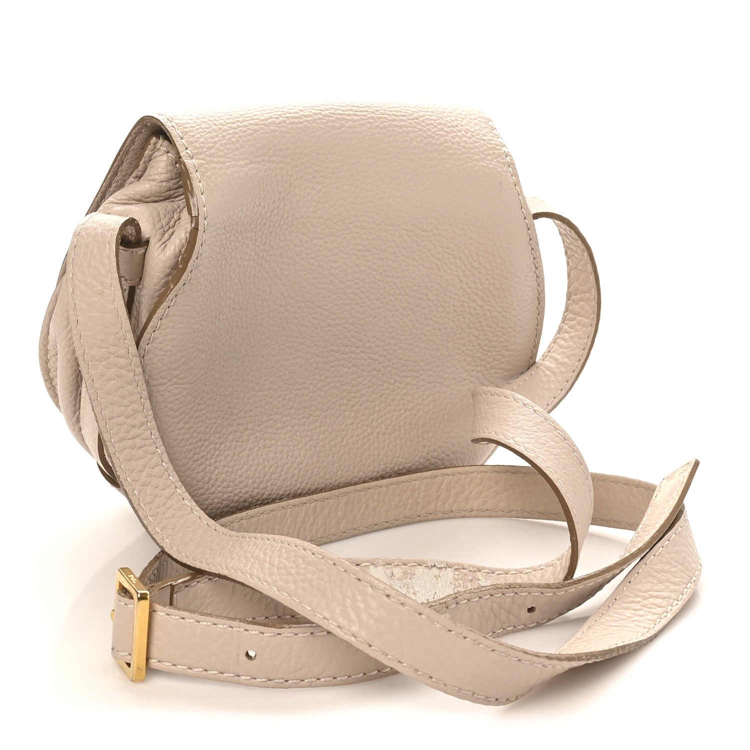 Grained Calfskin Mini Marcie Saddle Bag Blush Nude