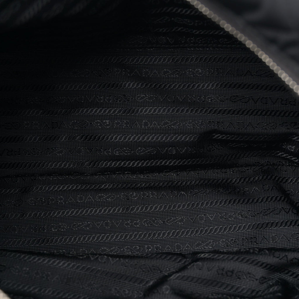 Nylon Tessuto Impuntu Quilted Shoulder Bag Black