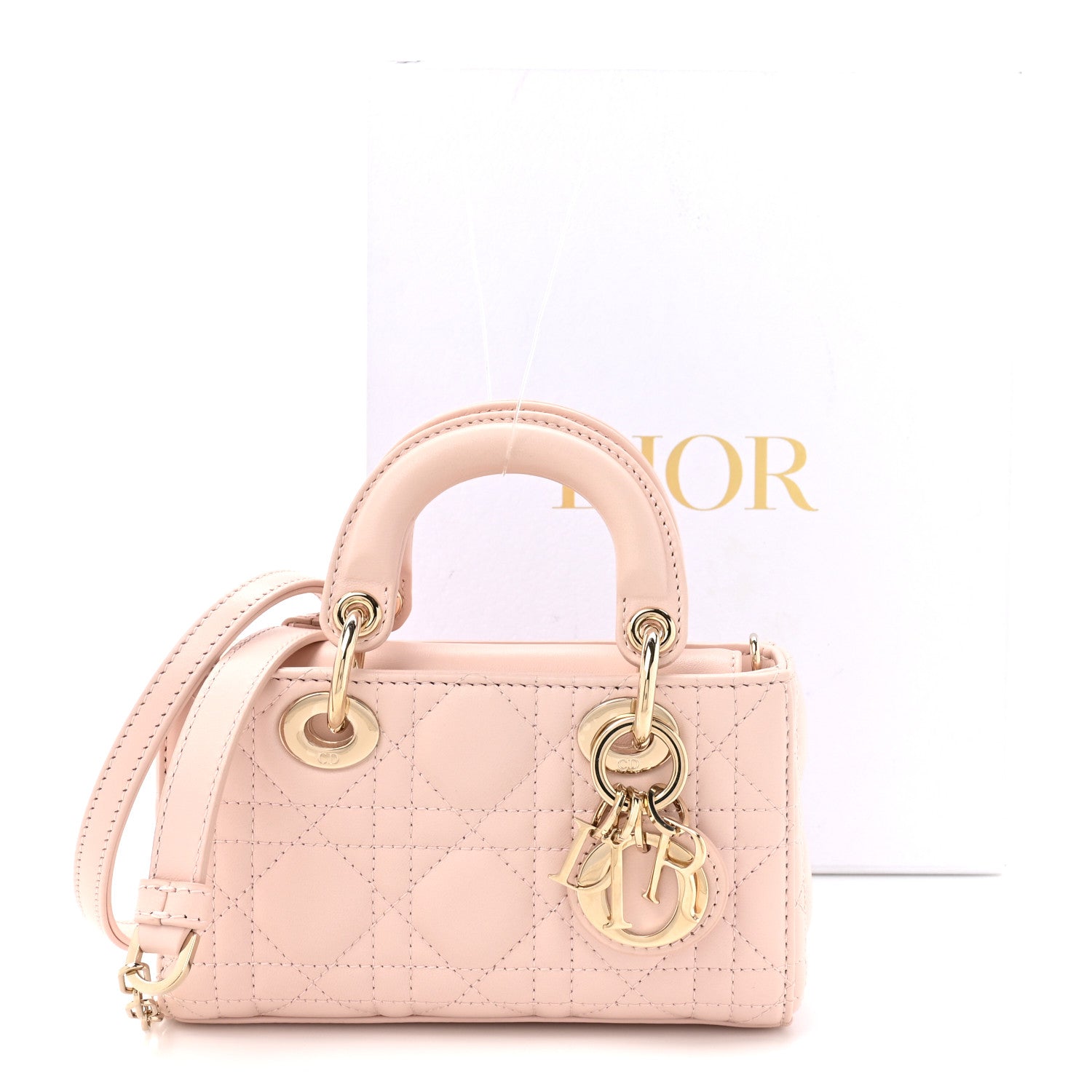 Lambskin Cannage Micro Lady D-Joy Powder Pink