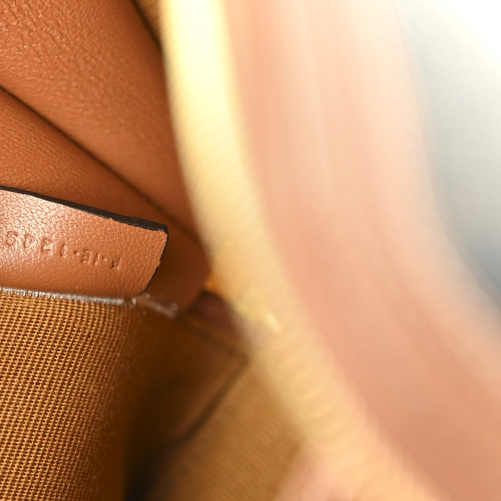 Triomphe Canvas Lambskin Clutch On Chain Tan