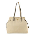 Tessuto Nylon Saffiano Shopping Tote White