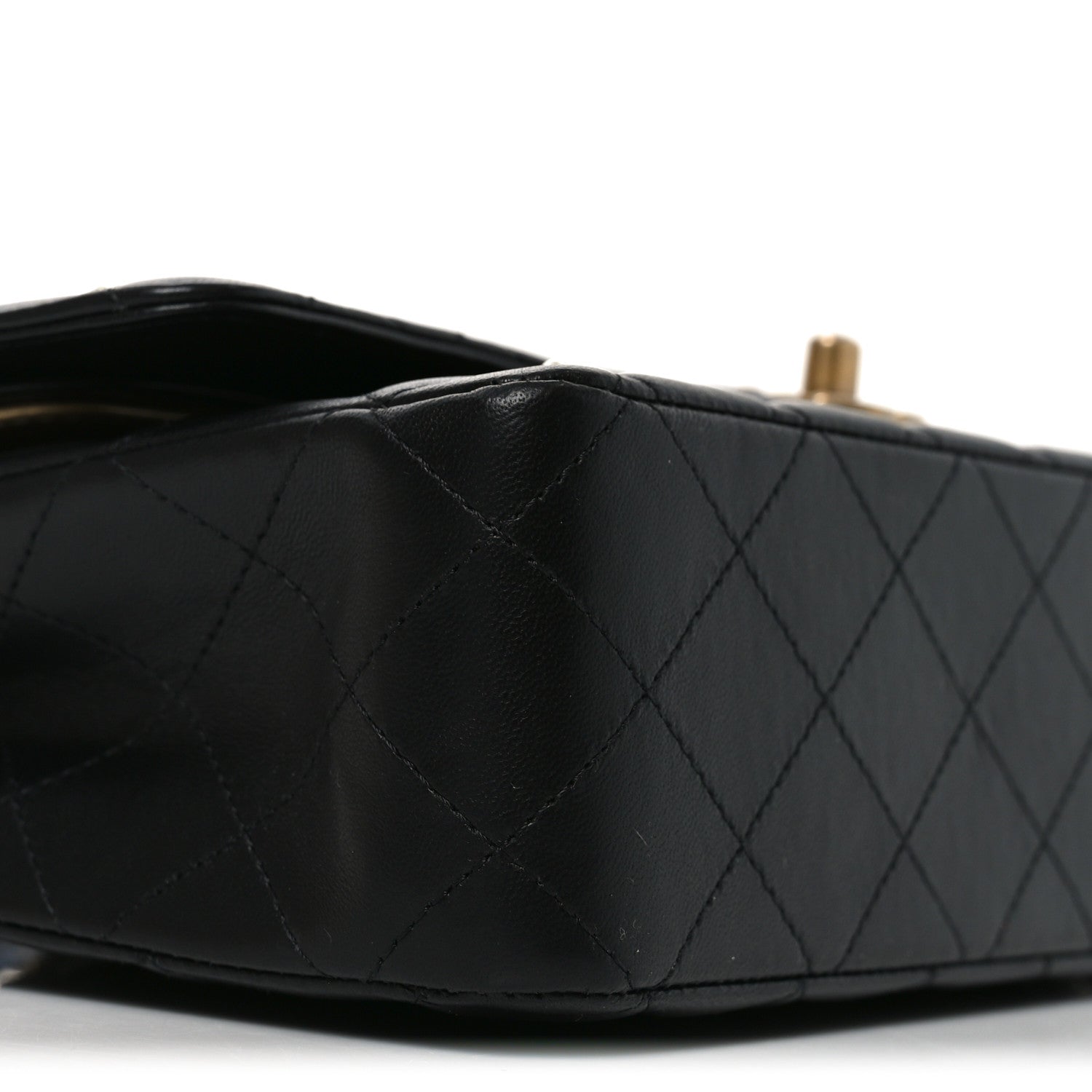 Lambskin Quilted Medium Rue Cambon Charms Double Flap Black