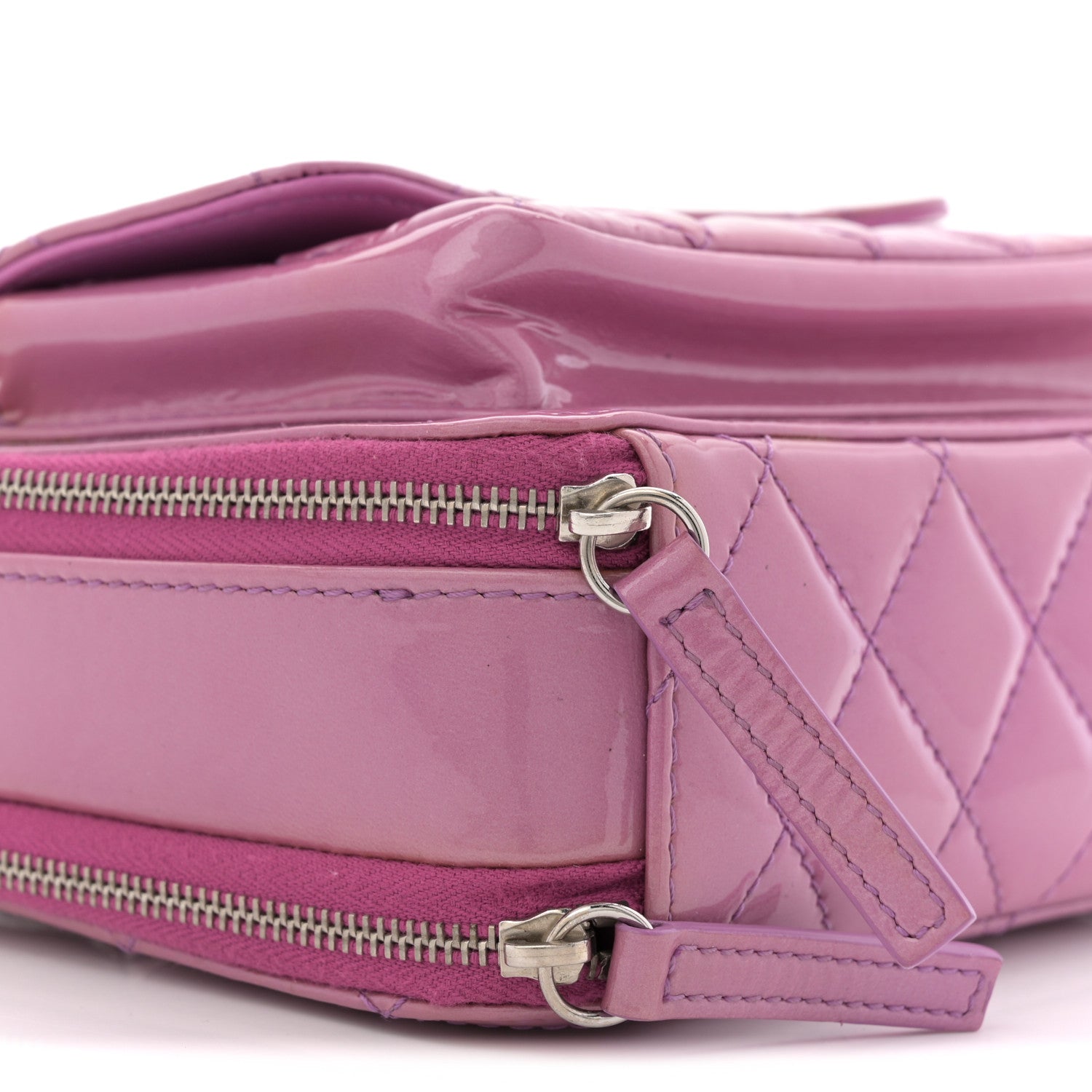 Patent Quilted Small Pocket Box Camera Case Purple
