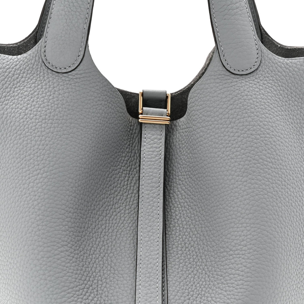 Taurillon Clemence Picotin Lock 22 MM Gris Pantin
