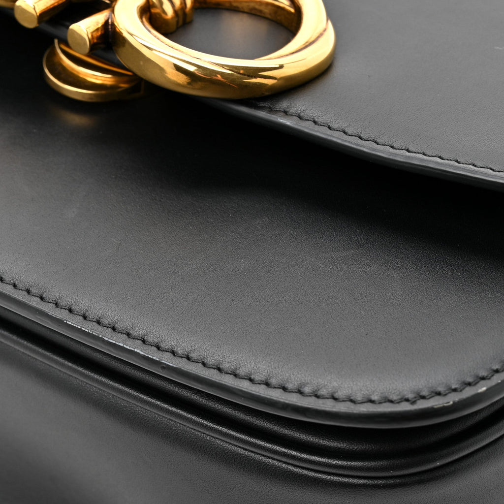 Calfskin Gancini Shoulder Bag Black