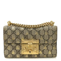 GG Supreme Monogram Bees Small Padlock Shoulder Bag Black