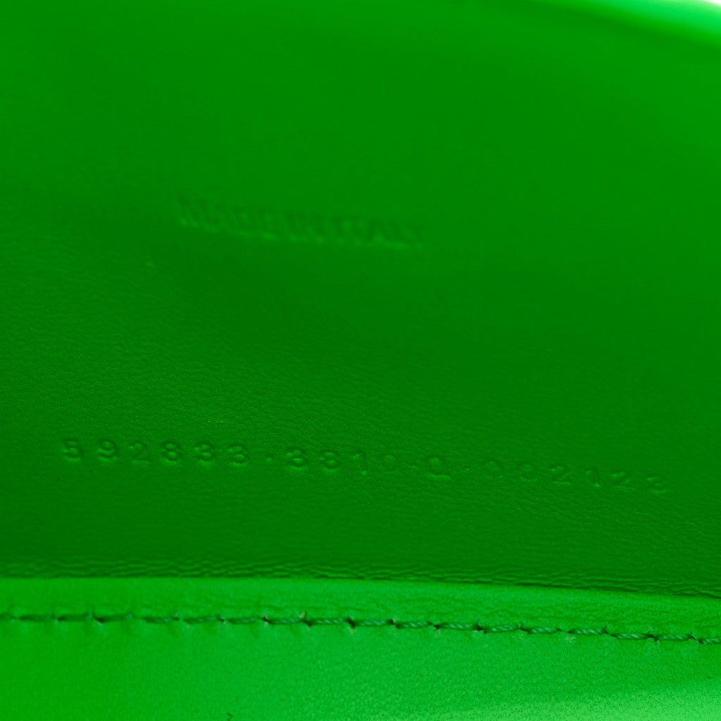 Shiny Calfskin Strass Crocodile Embossed Hourglass Top Handle Bag XS Fluo Green