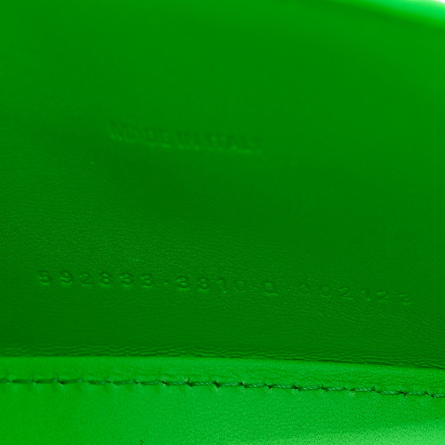 Shiny Calfskin Strass Crocodile Embossed Hourglass Top Handle Bag XS Fluo Green