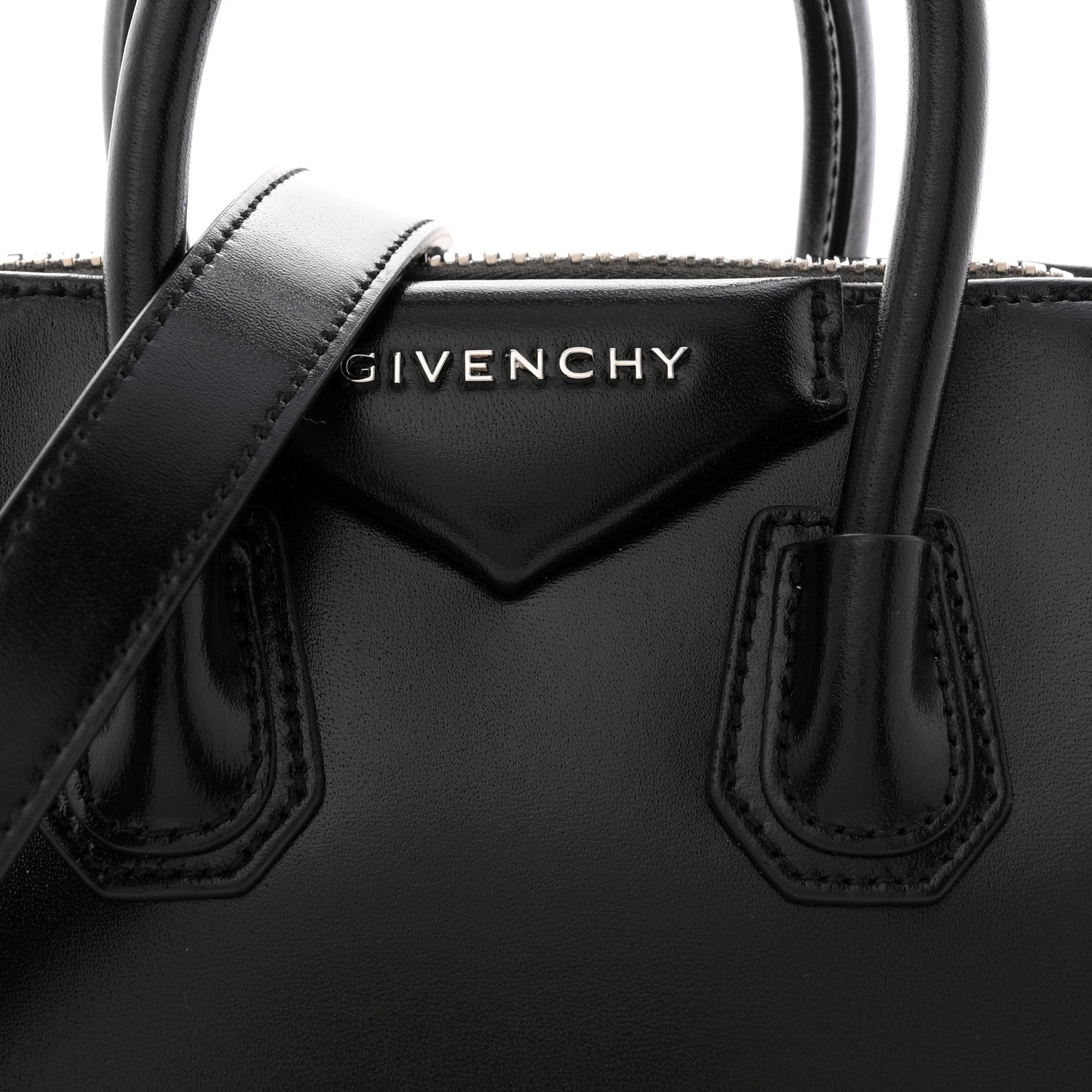 Shiny Lord Calfskin Mini Antigona Black
