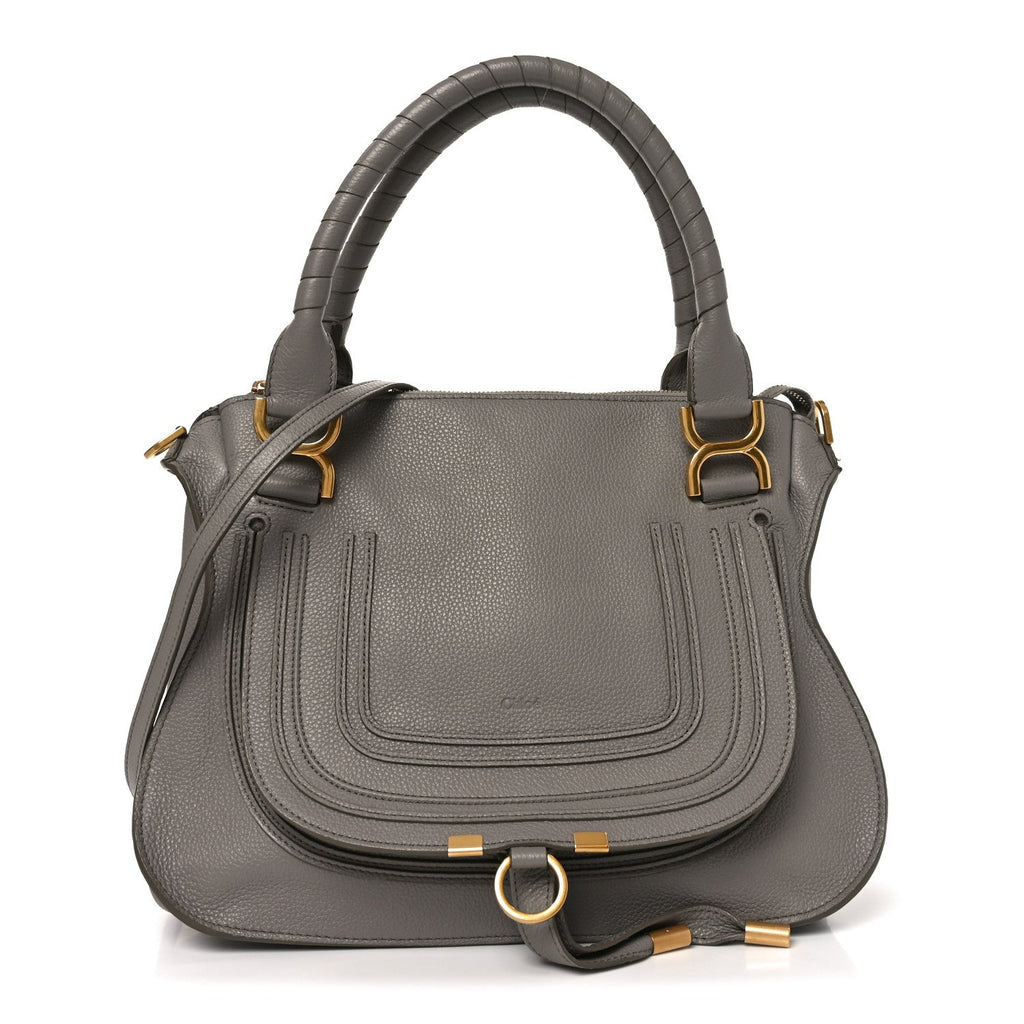 Calfskin Small Marcie Satchel Cashmere Grey