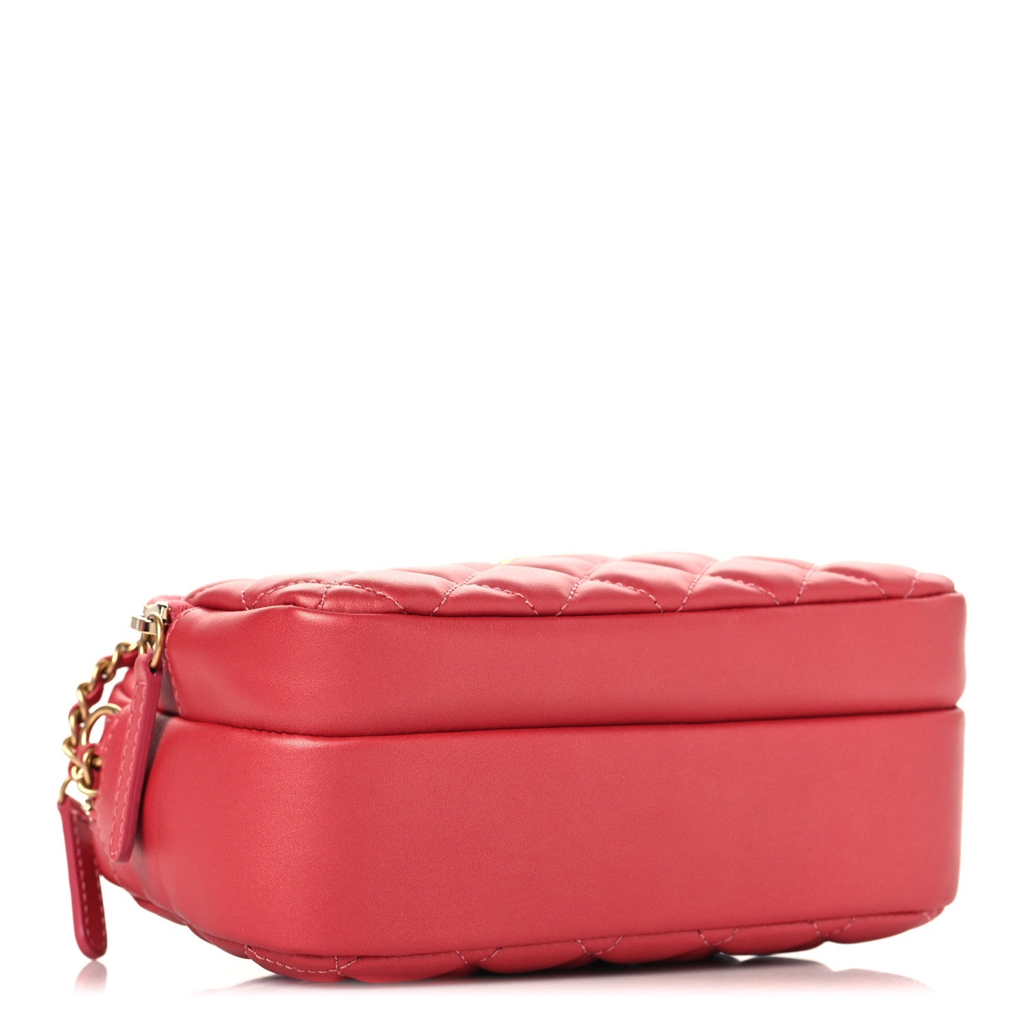Calfskin Quilted Day Trips Camera Case Pink