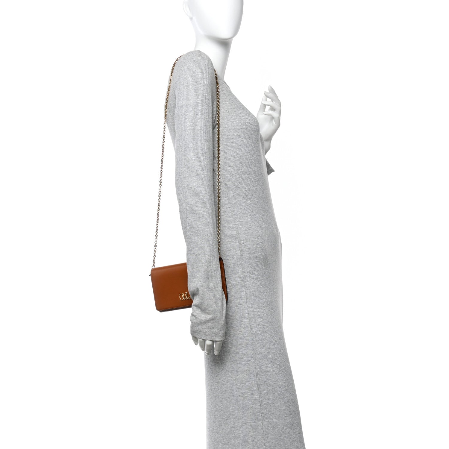 Calfskin Iconic Flap Wallet On Chain Clay Brown