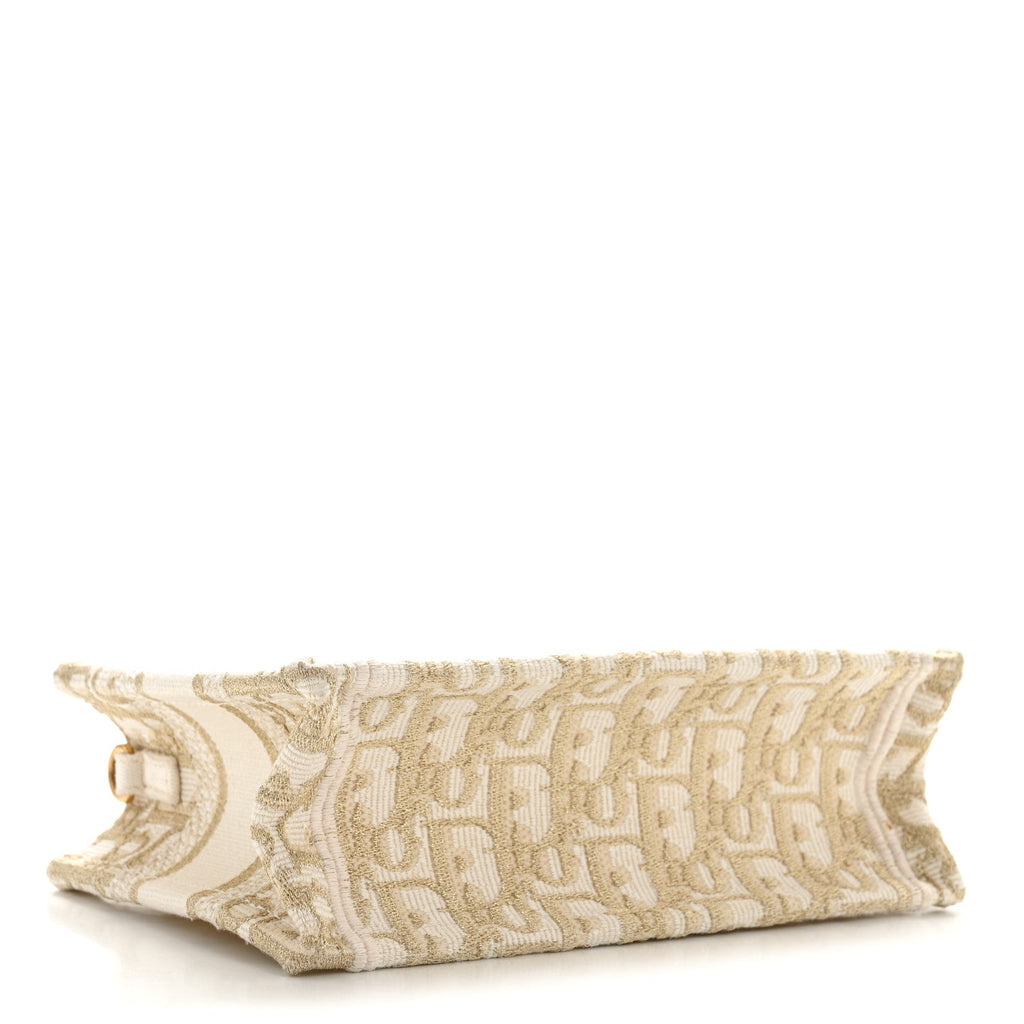 Oblique Mini Book Tote With Strap Gold Multicolor