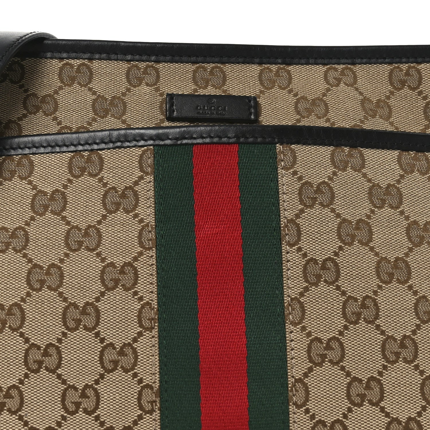 GG Monogram Web Flat Messenger Bag Black
