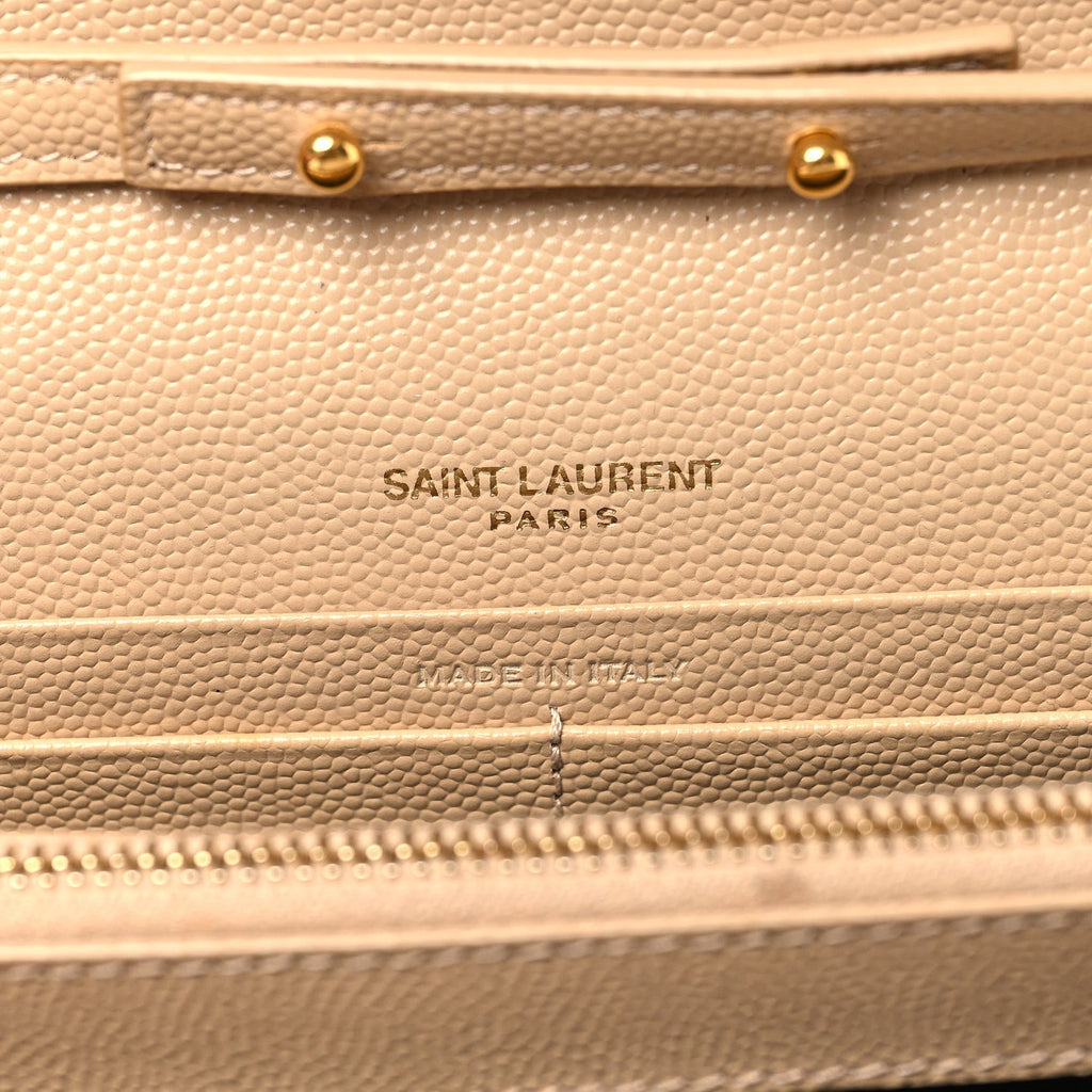 Grain De Poudre Matelasse Chevron Monogram Chain Wallet Nude Powder