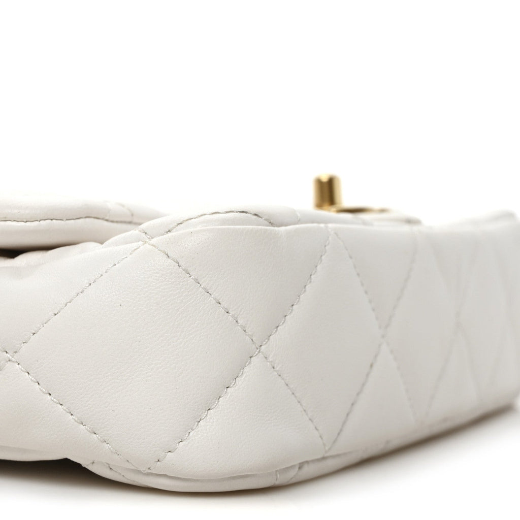Lambskin Quilted Flap White