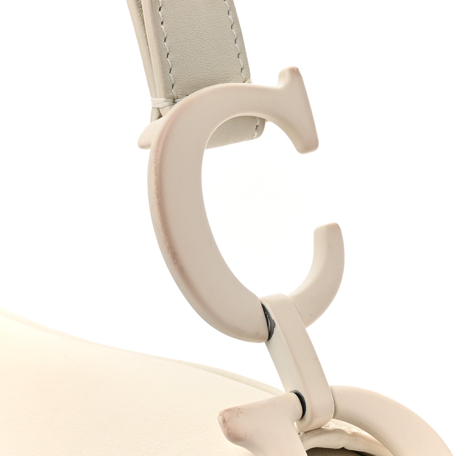 Ultra Matte Calfskin Saddle Bag Off White