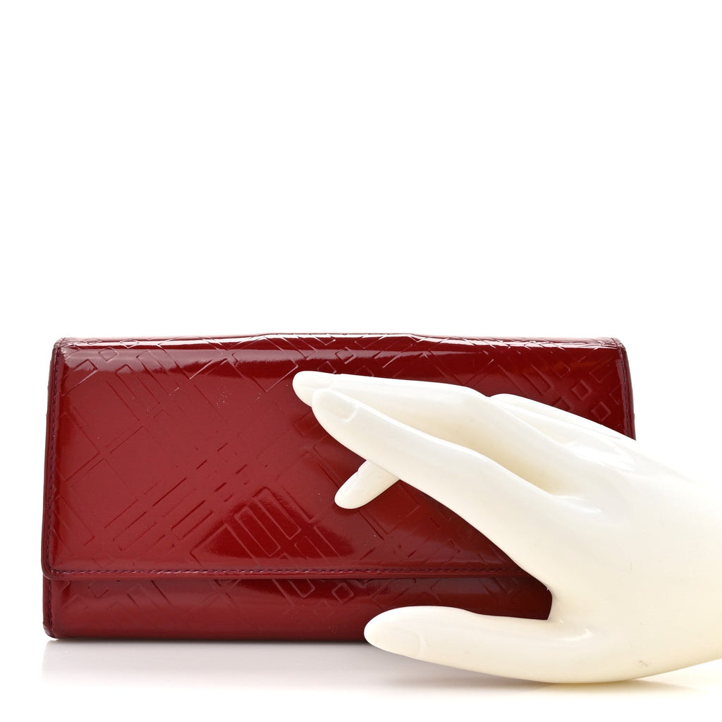 Patent Calfskin Wallet Red
