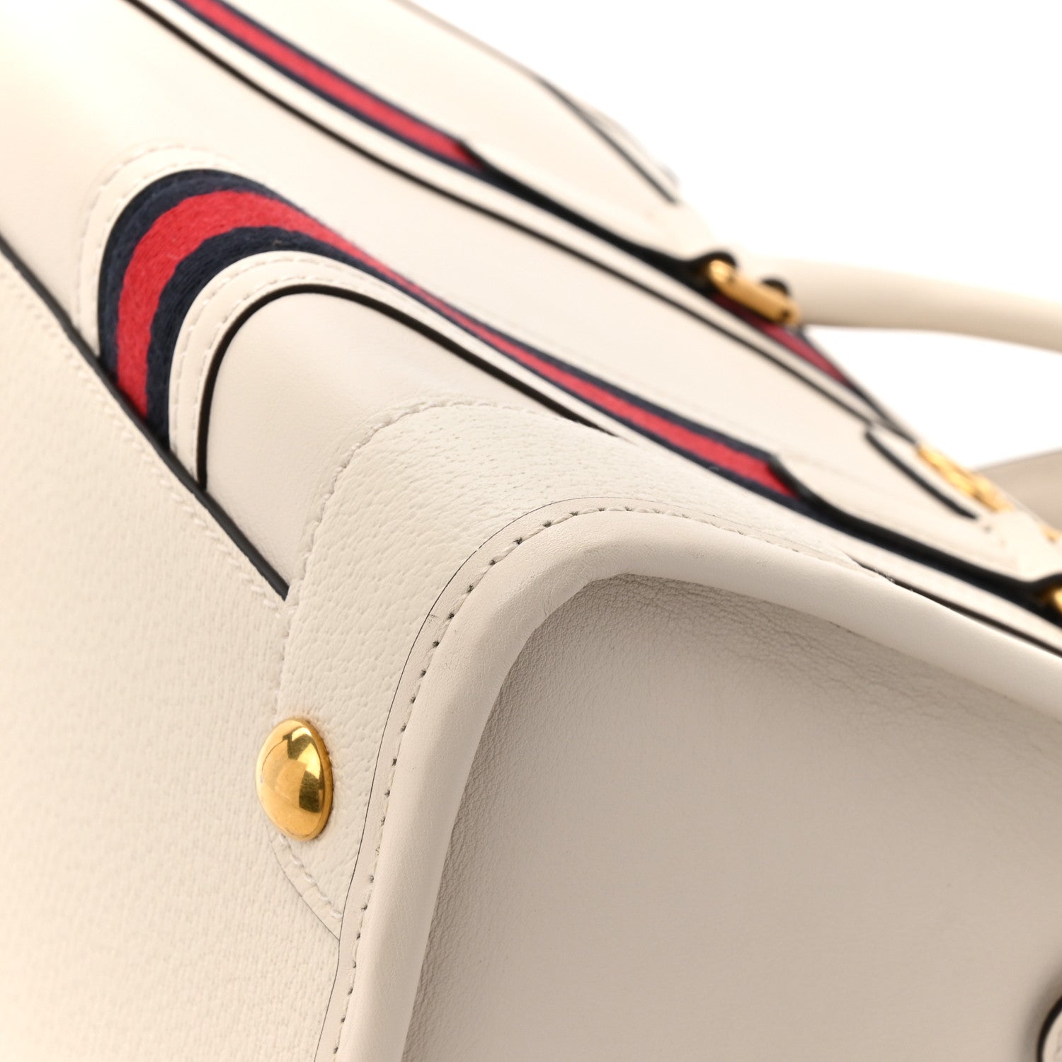 Koi Calfskin Medium Bauletto Duffle Top Handle Bag White