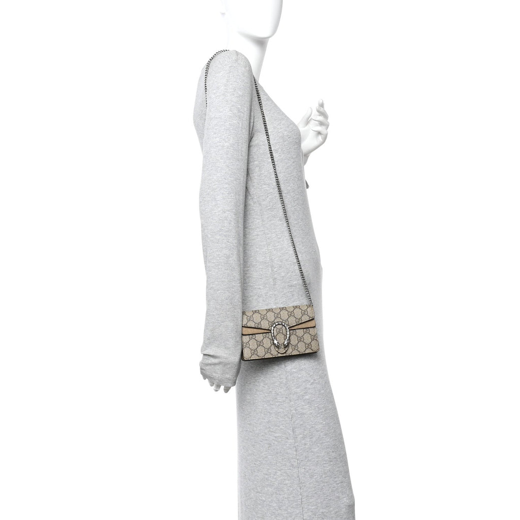 GG Supreme Monogram Super Mini Dionysus Shoulder Bag Taupe